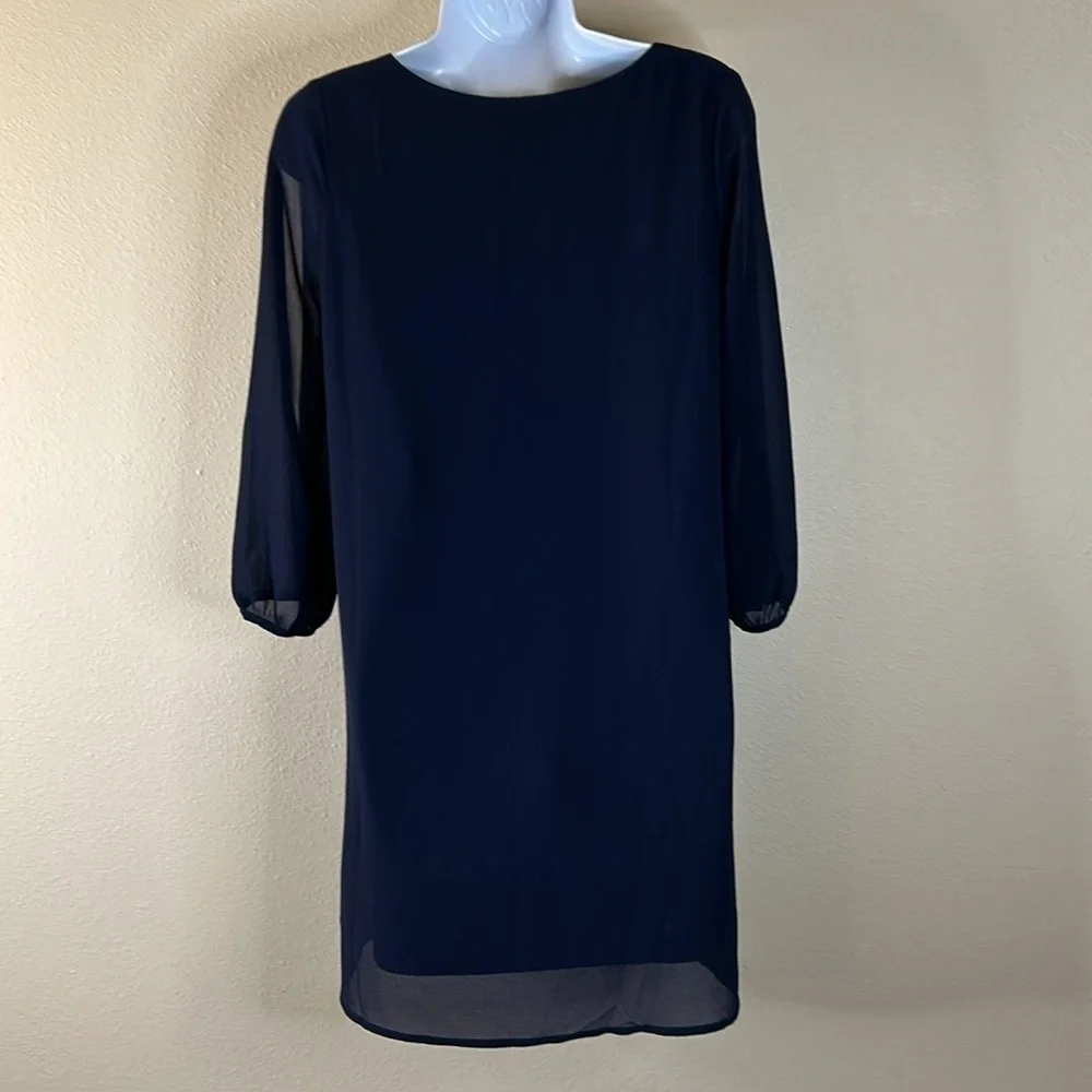NWT Lulu’s | Shifting Dears Long Sleeve Dress Navy Blue XS - Picture 7 of 11